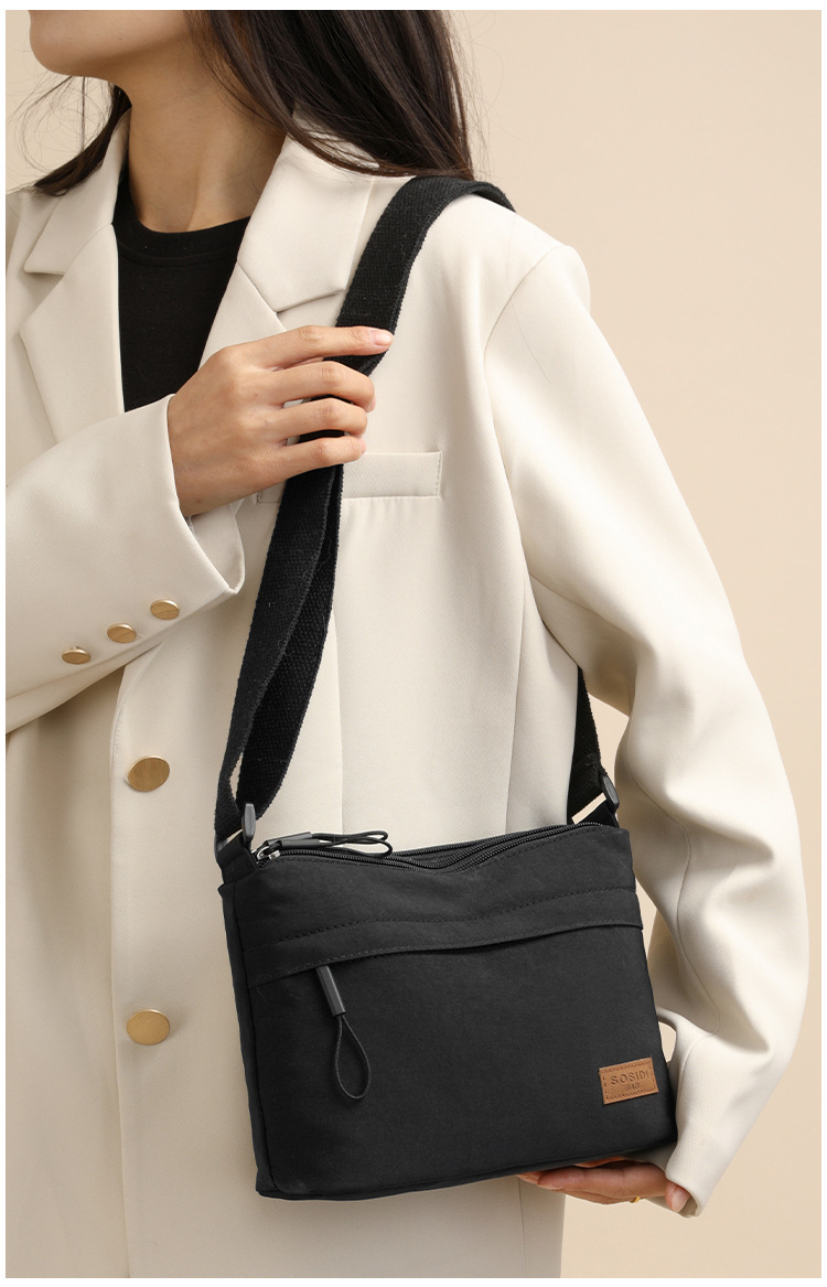 Semplice borsa a tracolla monospalla in nylon tinta unita per donna, modello 2024, multifunzionale, casual, impermeabile, portatile e alla moda._voghion.com
