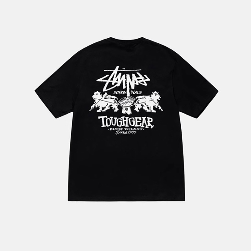 Stussy T-shirt Toughgear Lion Black