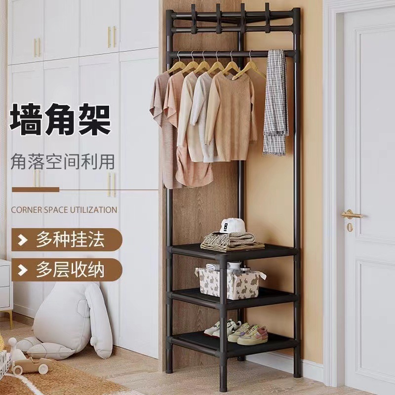 Perchero simple Perchero de esquina Dormitorio de almacenamiento de piso Rejilla de secado de esquina Perchero doméstico interior al por mayor