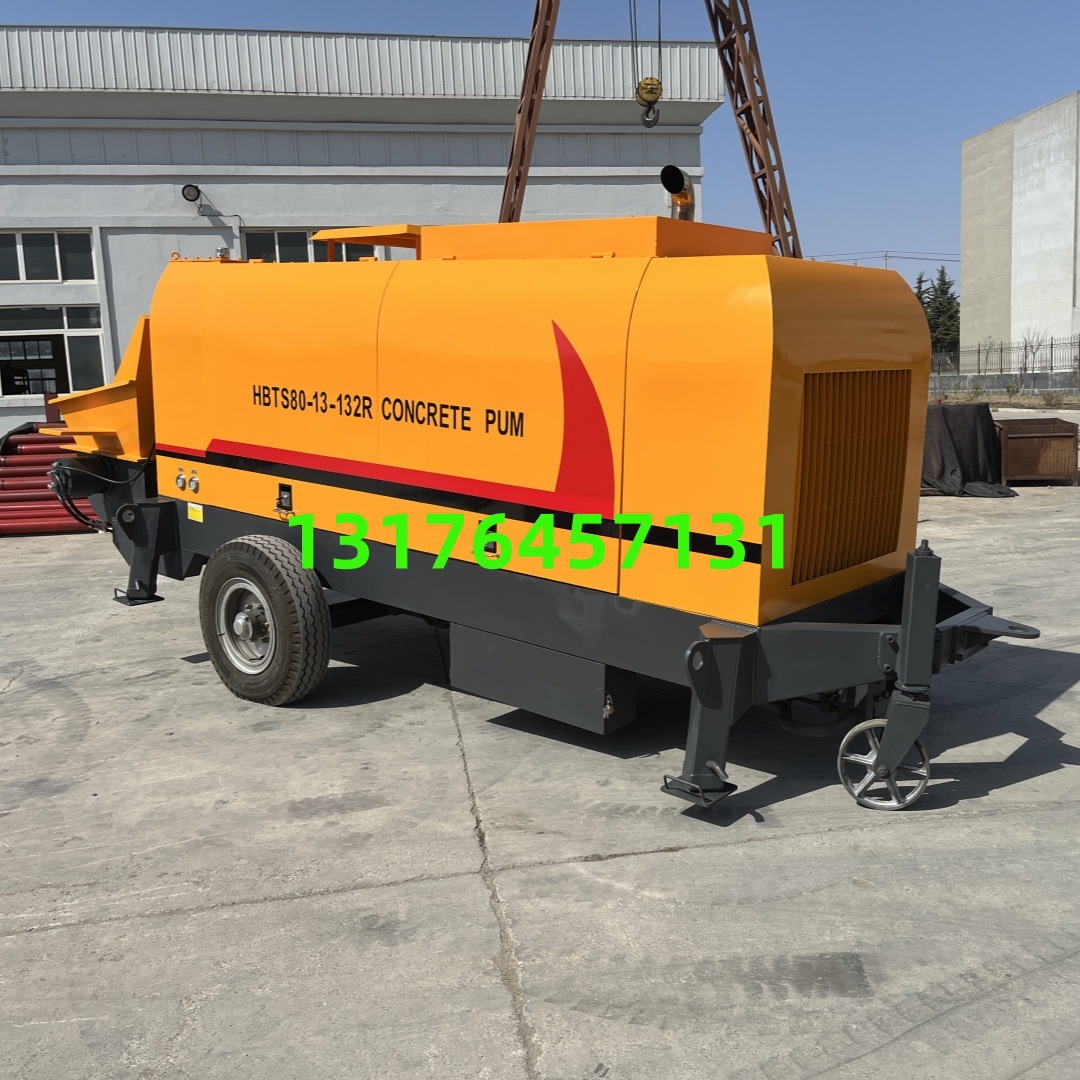 80柴油机地泵 HBTS80-13-129R混凝土输送泵 80立方每小时 拖泵