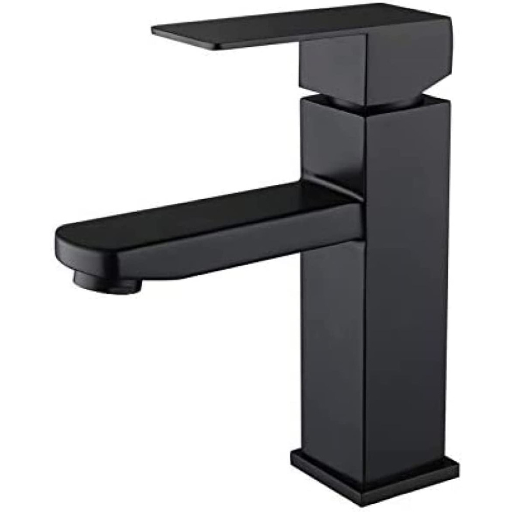 Stainless steel washbasin, hot and cold water faucet, black lacquered square countertop basin, washbasin and mixed faucet manufacturer wholesale Specification drawing