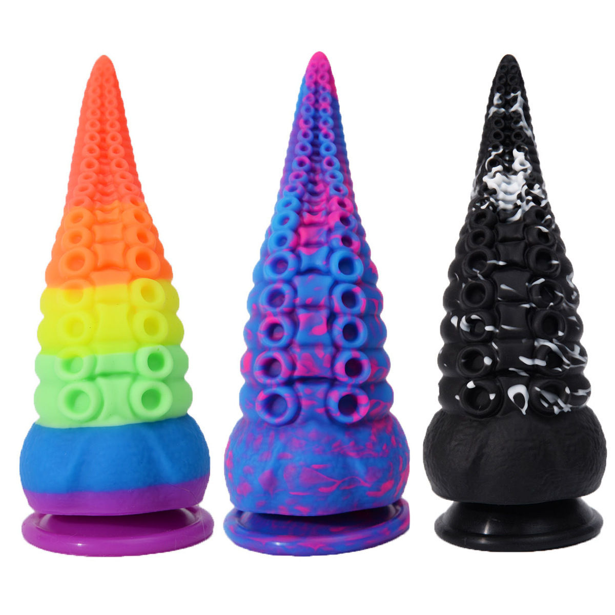 Orissi plug anal universal em silicone líquido com tentáculos em cores sortidas, macio, para uso masculino e feminino._voghion.com