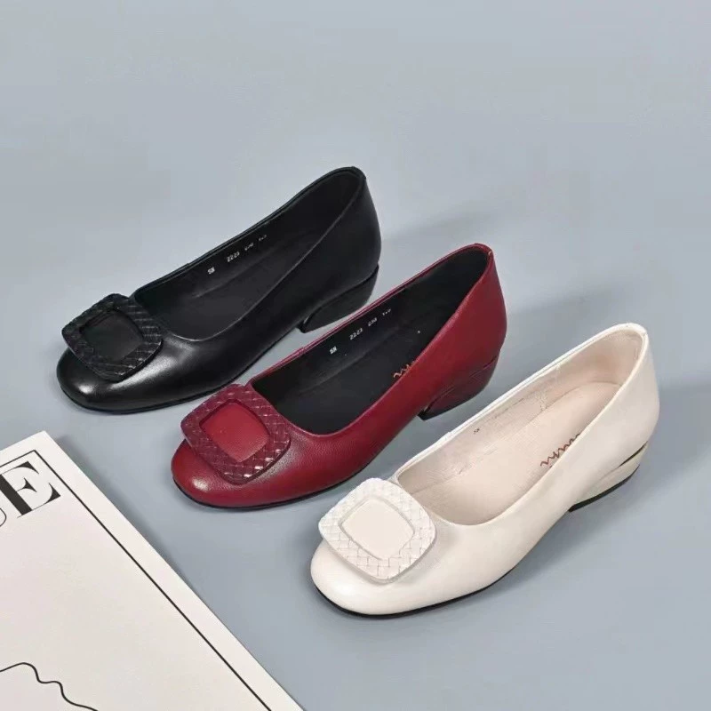 Обувь Doudou, женская обувь на плоской подошве, красная женская кожаная обувь на мягкой подошве, весна-осень 2025, праздничная свадебная банкетная обувь для мам