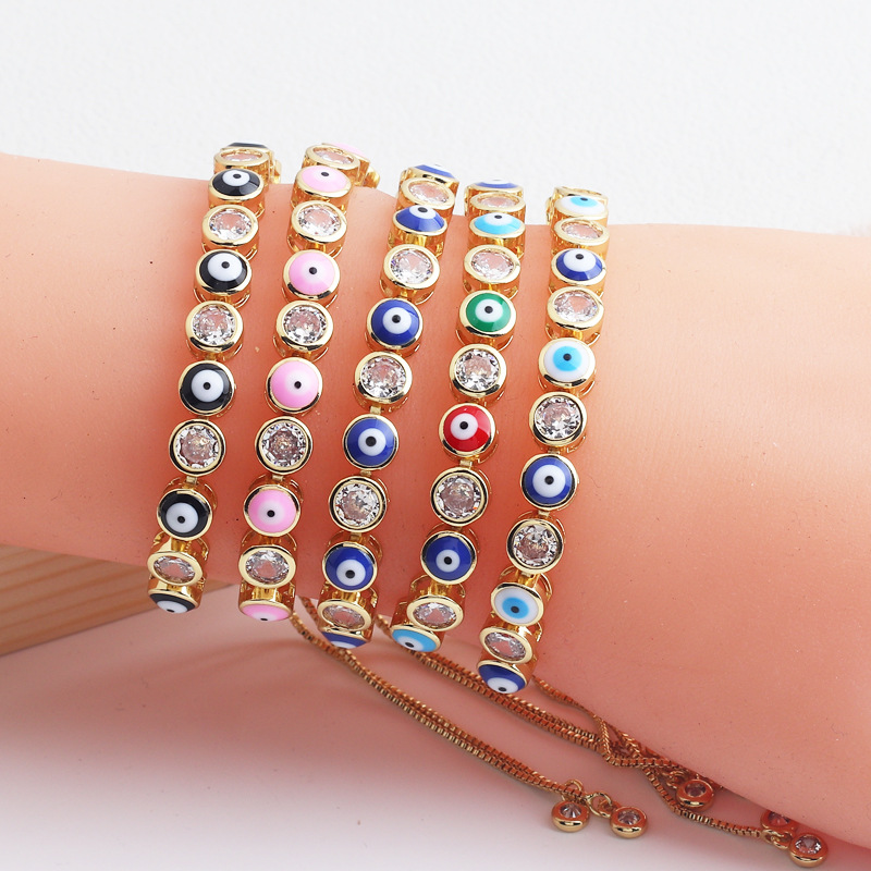 Fashion Devilu0027S Eye Copper Bracelets Inlay Zircon Copper Bracelets