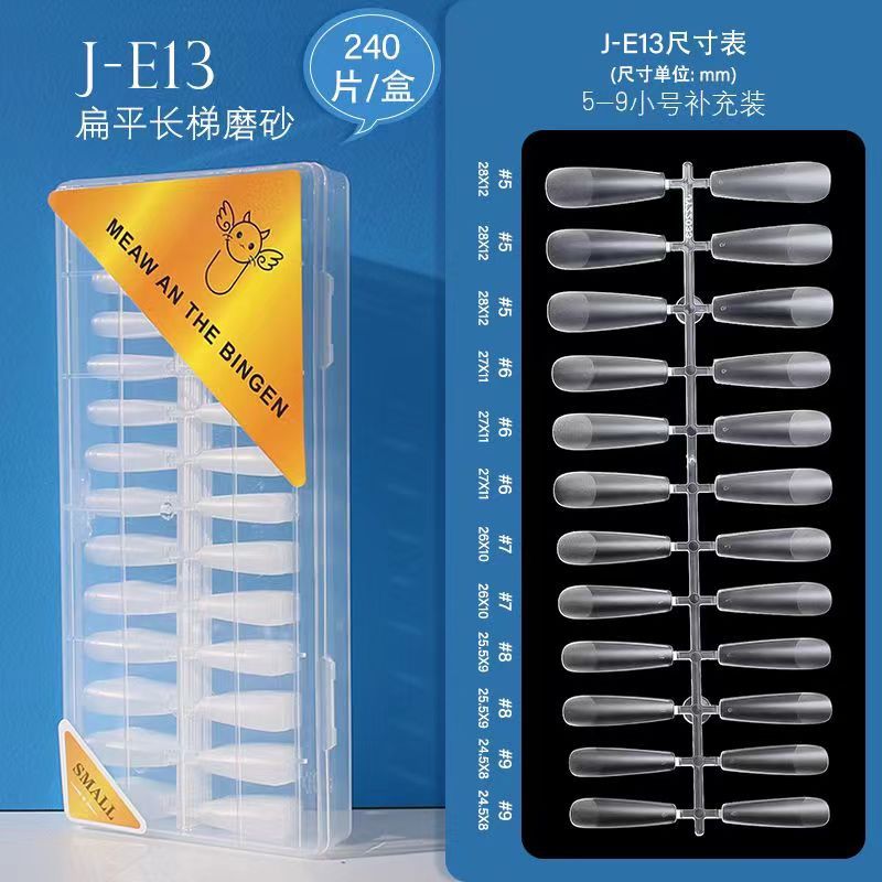 Arco plano europeo y americano sin costura talla libre molienda en caja transparente esmerilado desmontable extensión completa y media de doble uso esmalte de uñas