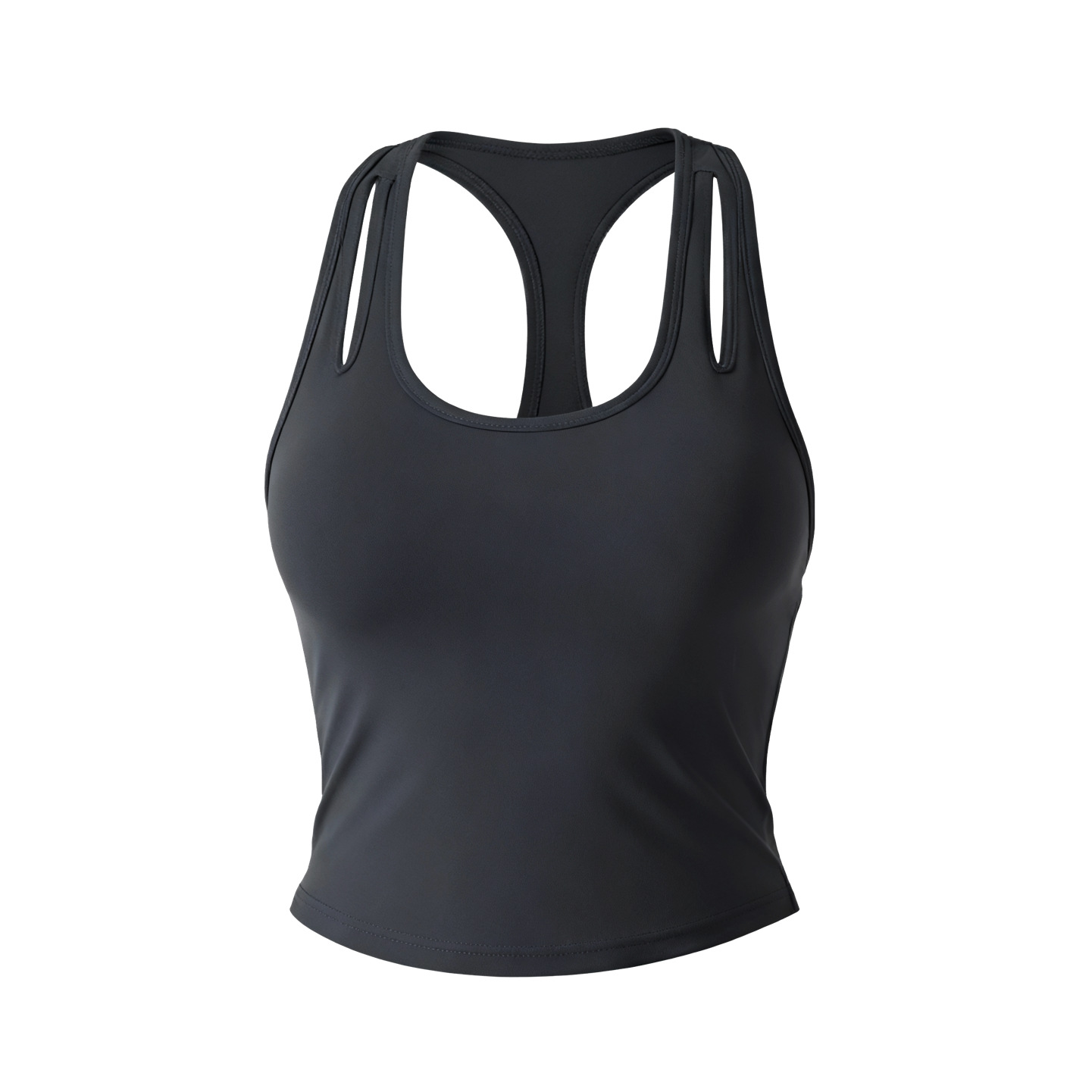 Chaleco deportivo antibacteriano desnudo cojín de pecho desmontable cuello en U bra de yoga de espalda delgada delgada correr ropa de fitness