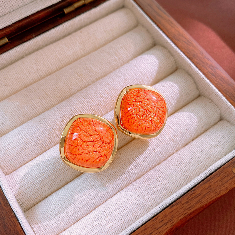 145#Aguja de Plata - Oro - Naranja