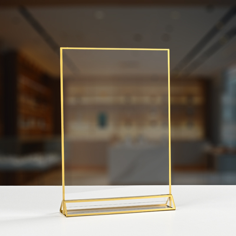 金边亚克力台卡桌面广告展示立牌跨境亚马逊婚礼号码牌L型展示架|undefined