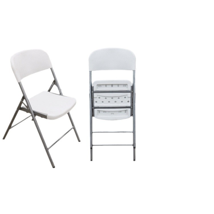 silla plegable portátil al aire libre silla plegable simple moldeada por soplado silla de capacitación silla de respaldo fábrica al por mayor image 5