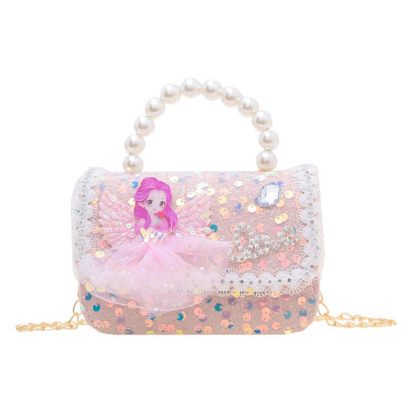 Estilo coreano pequeño bolso de los niños lindo bebé mini perla bolso 2023 nueva cadena de la muchacha crossbody pequeño bolso cuadrado