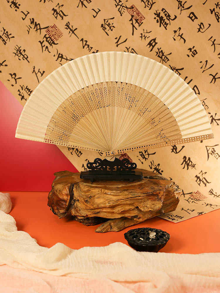 一件代发夏季古风扇子折扇女扇中国风舞蹈扇汉服扇新中式折叠扇详情2
