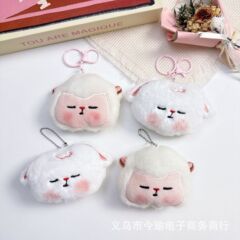可爱小羊吱吱叫挂件腮红羊毛绒公仔钥匙扣包包挂饰服饰配件批货