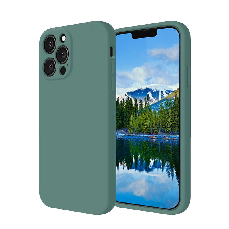 Funda de silicona líquida para Apple 14PRO, anticaídas, protección completa de la lente, funda de silicona IP14PM con orificios precisos
