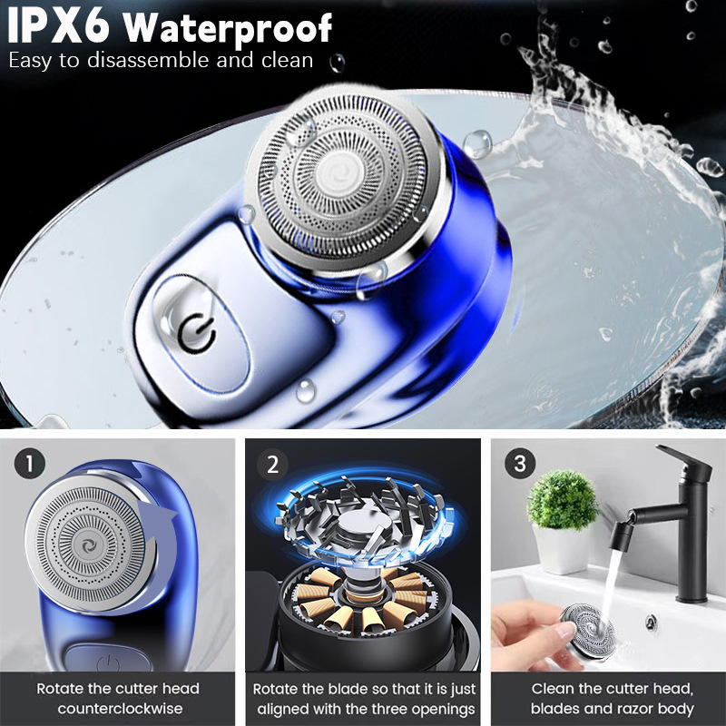 Transfronterizo Venta caliente mini máquina de afeitar de los hombres de afeitar USB recargable de viaje portátil impermeable máquina de afeitar eléctrica