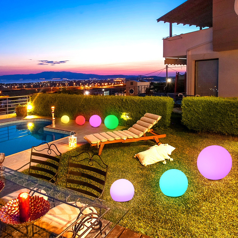 LED bola luminosa luz creativa césped decoración colorido al aire libre paisaje PE bola de luz LED luz decorativa