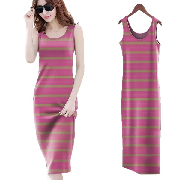 fashionable summer dress with sleeves with a round collar