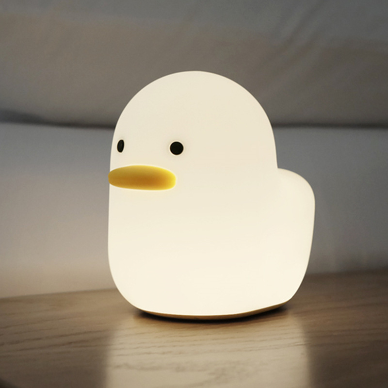 Duck silicone night light USB charging cute pat light bedroom sleep eye protection companion sleep timer night light