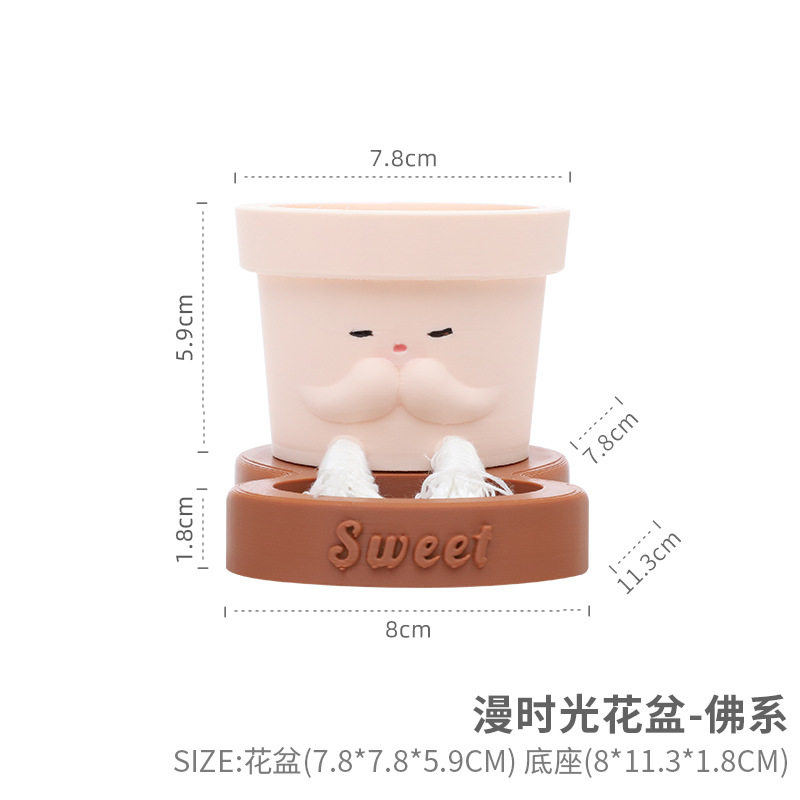 Chậu cây tự tưới tự hút nước, chậu cây mọng nước mini, chậu mặt cười trang trí nhà (RG-149)