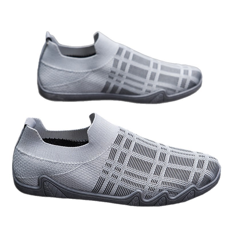 Zapatos de malla de verano para hombre, zapatos de punto, mocasines casuales versátiles, suela suave, cómodos, antideslizantes, zapatos sin cordones para conducir al por mayor