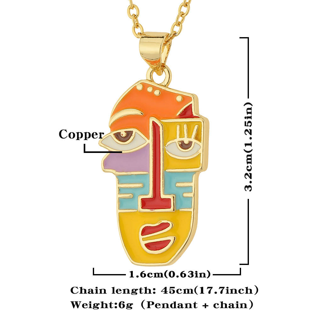 New Cartoon Enamel Dripping Oil Pendant Creative Copper Necklace display picture 1