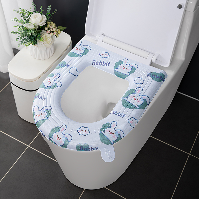Cuatro temporadas de dibujos animados EVA impermeable adhesivo inodoro universal cubierta cojín de inodoro de verano hogar anillo inodoro cojín de inodoro