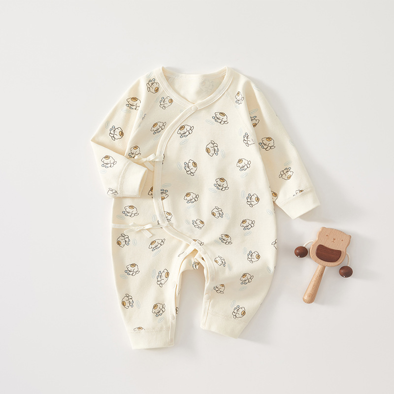 Chaqueta de mariposa de bebé recién nacido, mono de manga larga de algodón para bebés, modelos de primavera y otoño, mampara deshuesada de otoño para bebés recién nacidos