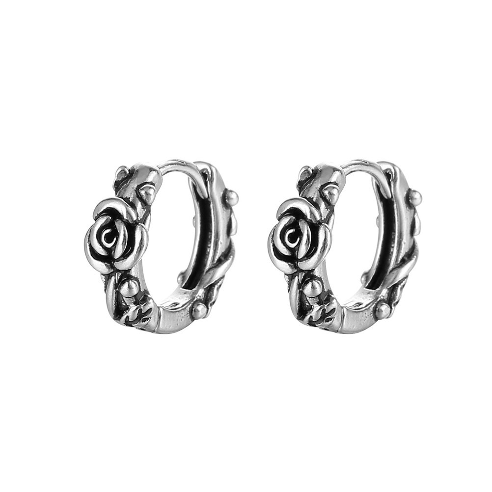 1 Pair Fashion Geometric Titanium Steel Plating Hoop Earrings display picture 4