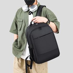 Men's Large Capacity Dual-Shoulder Bag Business Casual Commute Expandable Backpack Multifunctional USB Port Laptop Bag