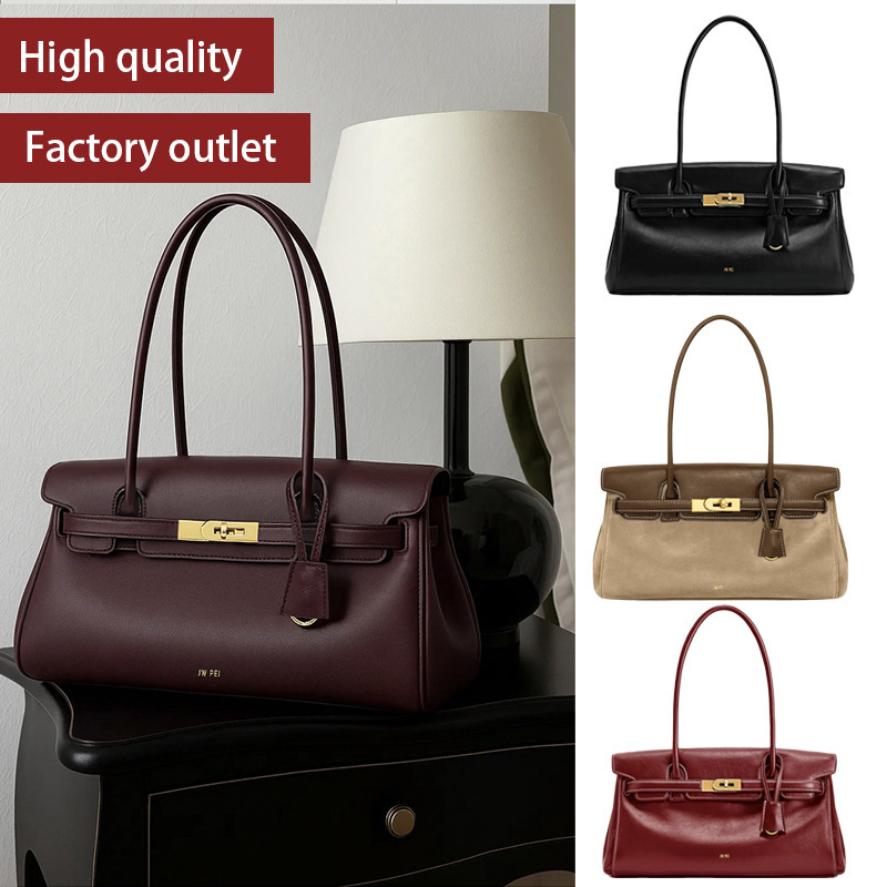 Jw Pei Briefcase Women's 2025 New Yara Satchel Shoulder Armpit Bag Niche Design Baguette Bag 2t267