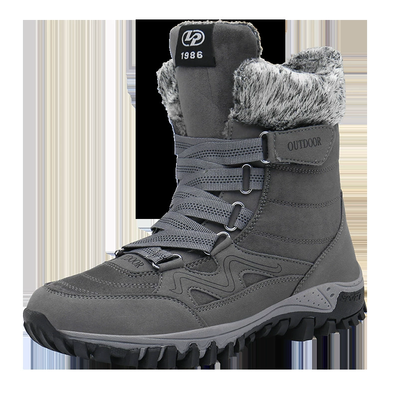 Мужские зимние сапоги Cross Border Wish, женские теплые флисовые подкладки с высоким стволом, повседневная обувь для альпинизма на открытом воздухе, Кроссовки больших размеров для пар