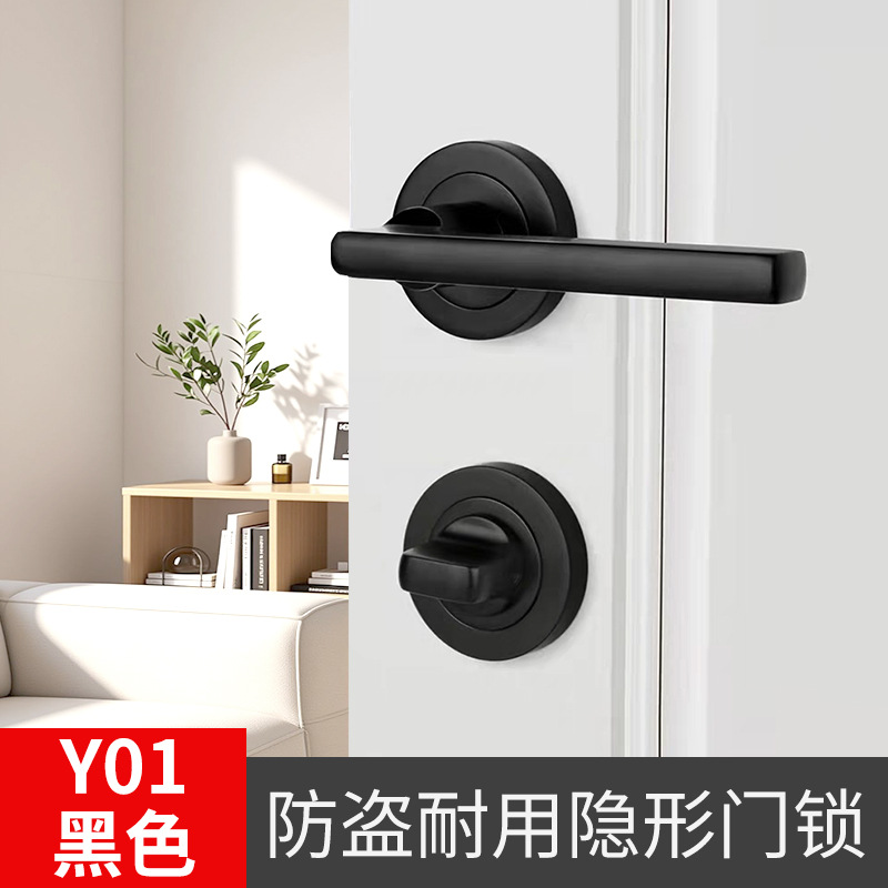 Y01 Cerradura de puerta invisible negra