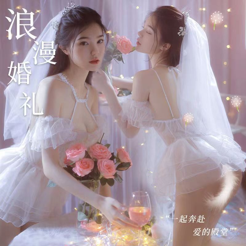 Sexy lingerie ladies sexy temptation transparent white wedding dress beautiful bridal suit factory hair 2040 Sexy lingerie ladies sexy temptation transparent white wedding dress beautiful bridal suit factory hair 2040