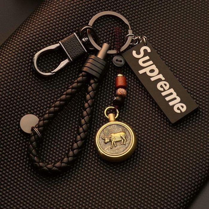 Llavero latón vuelta Zodiaco conejo dragón ovejas creativo llavero hombres personalidad pareja exquisito colgante