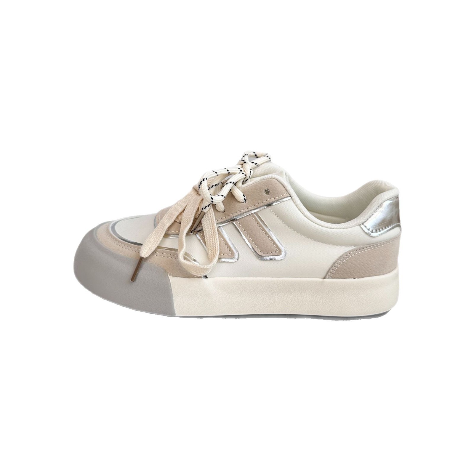 6634 plantillas de látex/zapatos blancos de suela gruesa, diseño de nicho retro de punta redonda para mujer 2025 nuevas zapatillas de deporte zapatos de entrenamiento alemán image 6