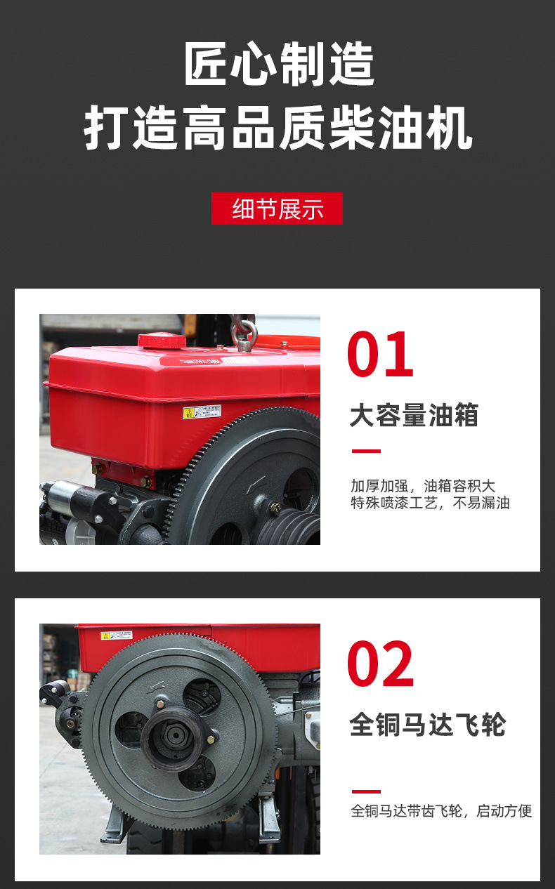Changzhou Original Single-Cylinder Diesel Engine 12/15/18/20 Horsepower Water-Cooled Small Tractor Electric Start