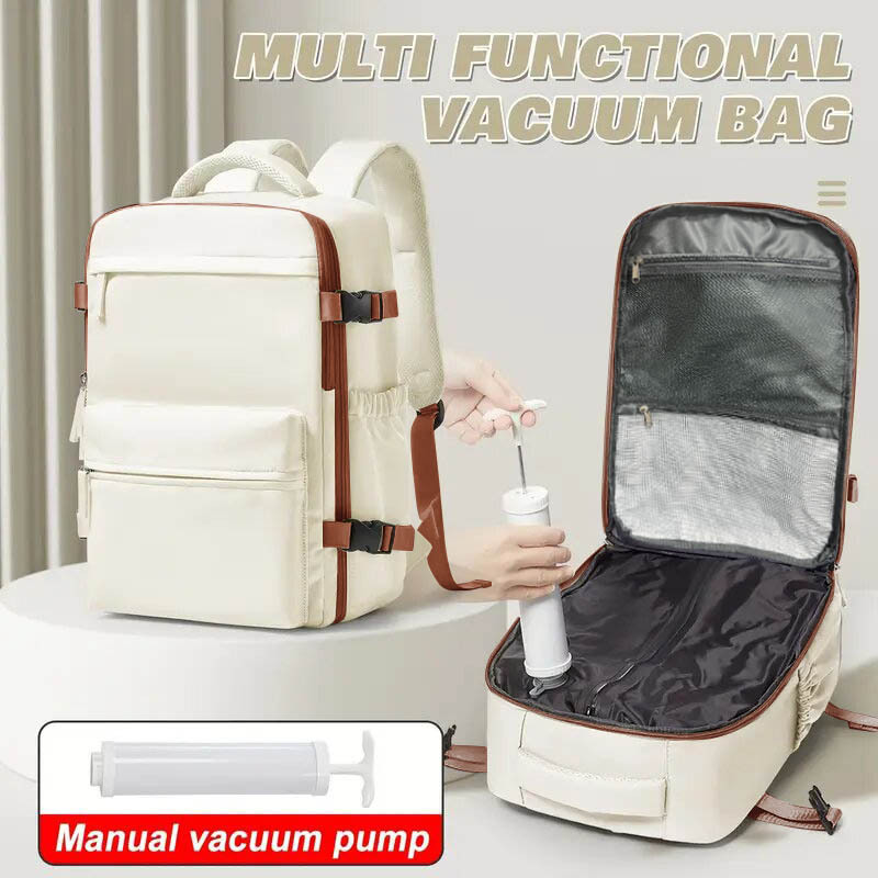 Mochila de ocio al vacío para hombres y mujeres, mochila de computadora impermeable de gran capacidad, mochila multifuncional, expansión de equipaje de negocios