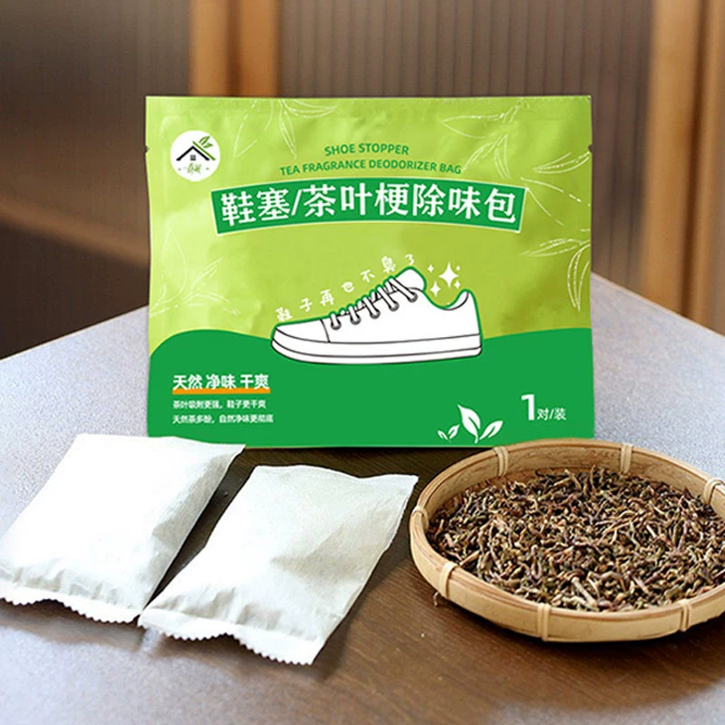 Дезодорант для обуви Spring Breeze: пакетик с активированным углем, осушитель и устранитель запахов для кроссовок и обувных шкафов (в форме чайных пакетиков/стеблей чая)