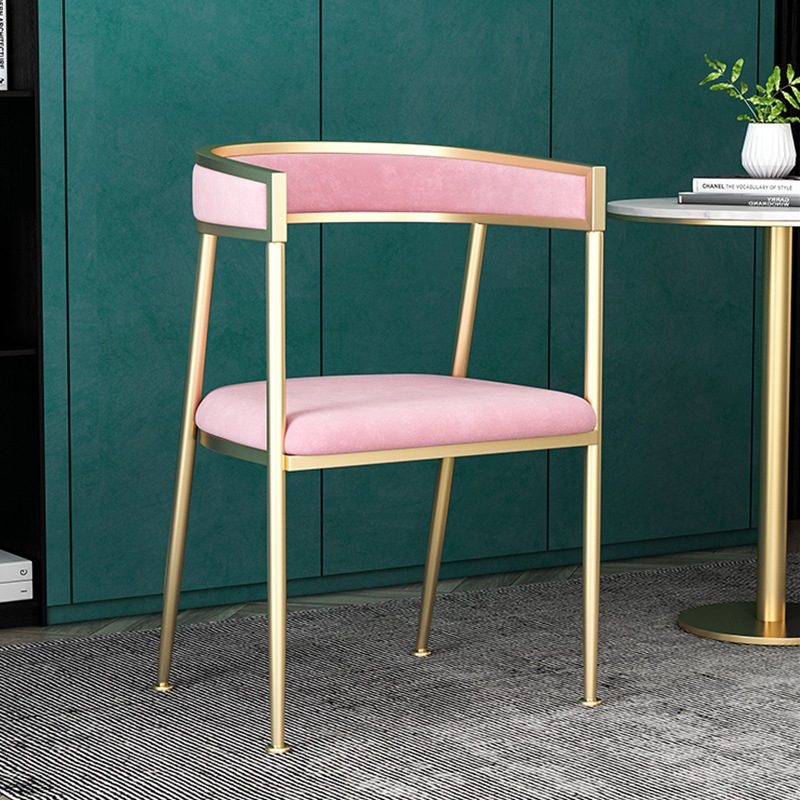 Light luxury chair modern minimalist casual bar backrest chair Restaurant Eating chair Iron ring Holding handrail negotiation stool