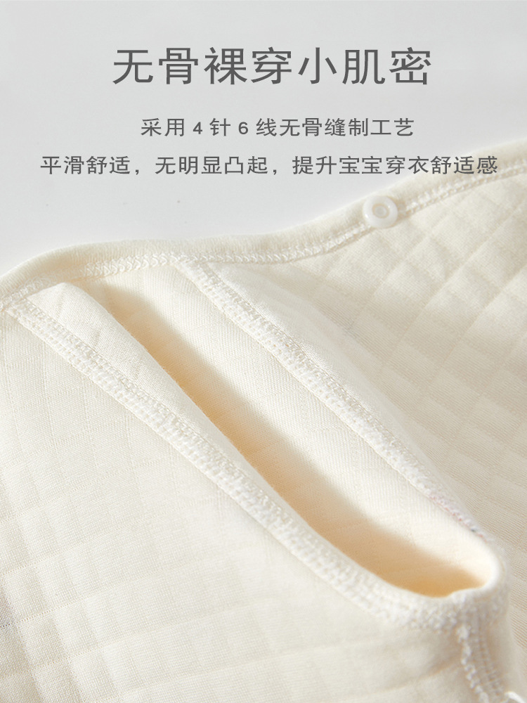 Ropa de bebé recién nacido Ropa de otoño e invierno ropa de abrigo Clase A de algodón puro correa sin hueso mameluco de una pieza para bebés nacidos a principios de marzo