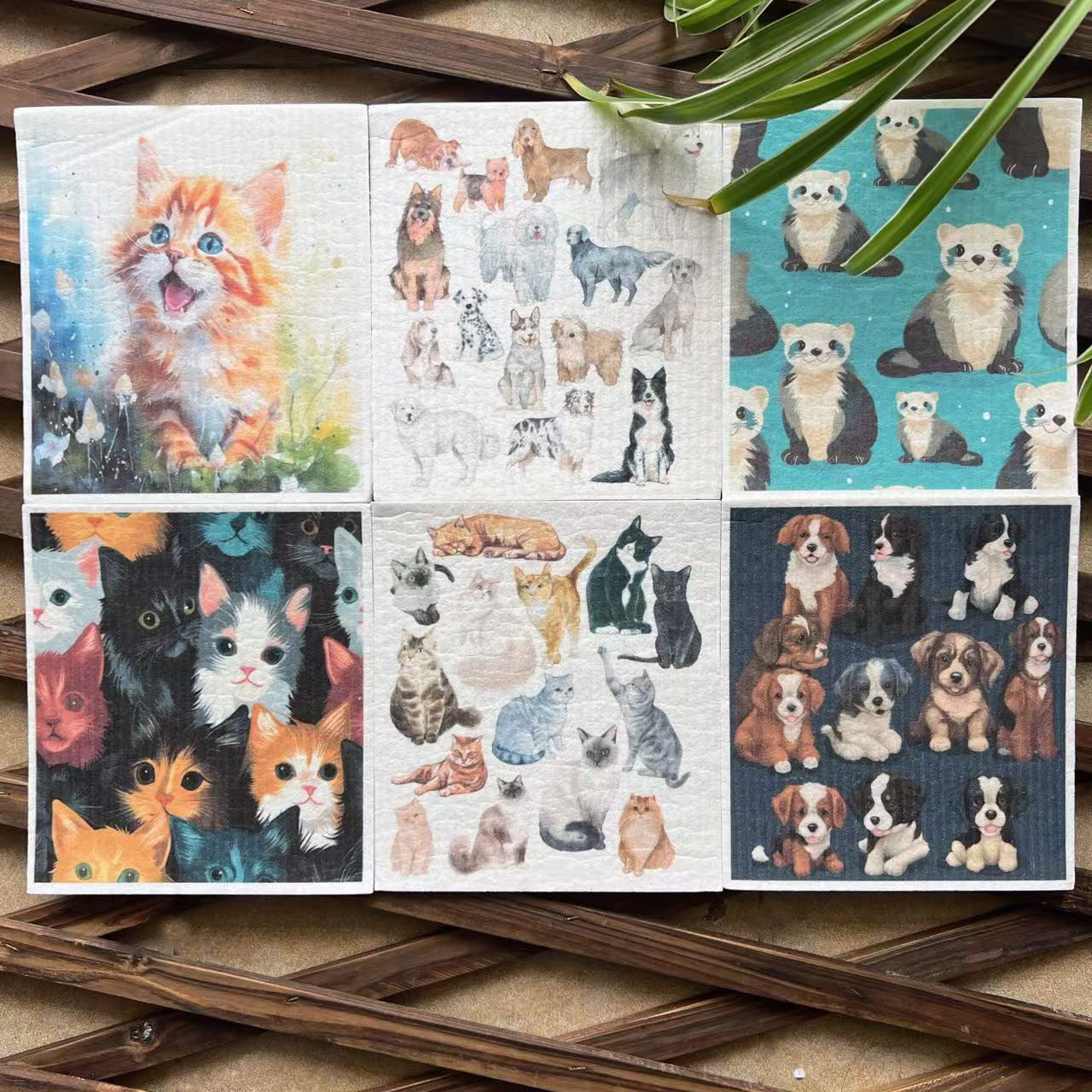 Toallas suecas alemanas dm toallas absorbentes de agua sin aceite eco pulpa de algodón impresa toallas de cocina