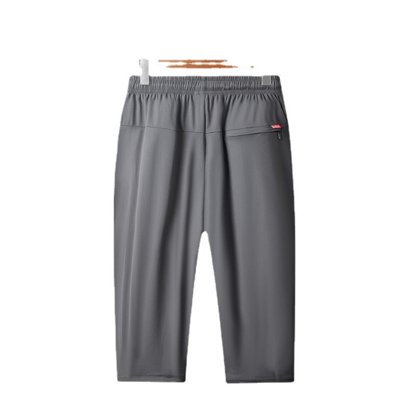 Pantalones recortados hombres de verano nuevo hielo seda pantalones de los hombres Corea moda juventud estiramiento más tamaño casual aire acondicionado Pantalones