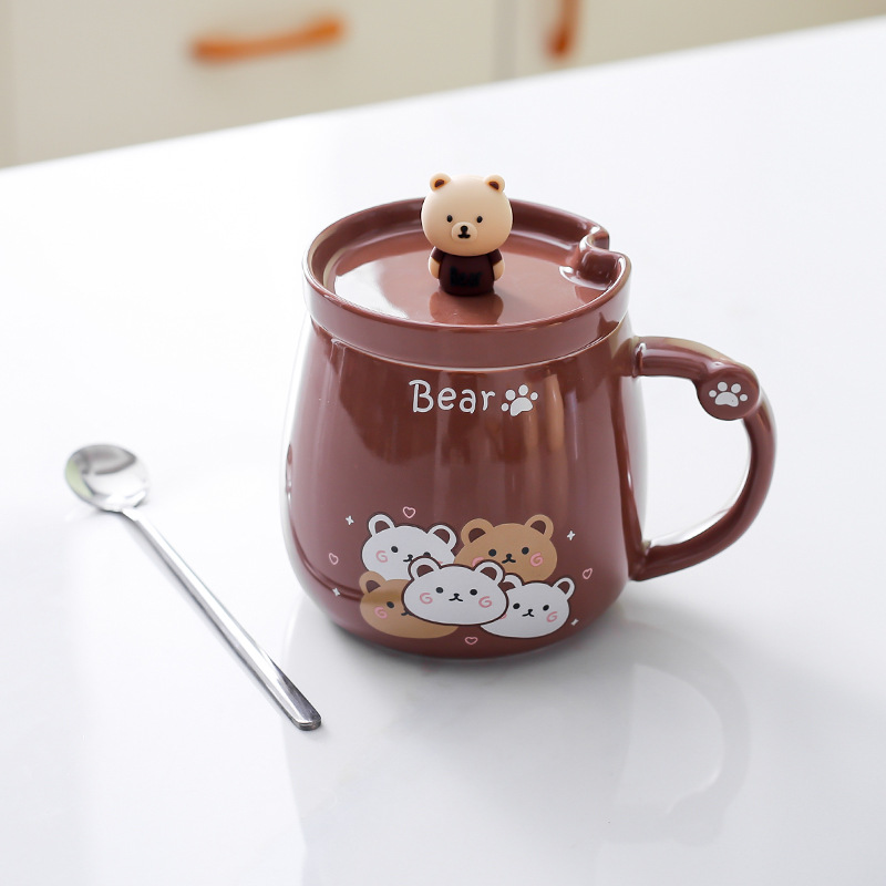 Creativo oso cerámico taza de marca encantadora taza de pareja de dibujos animados taza de agua taza de café taza de desayuno taza de leche