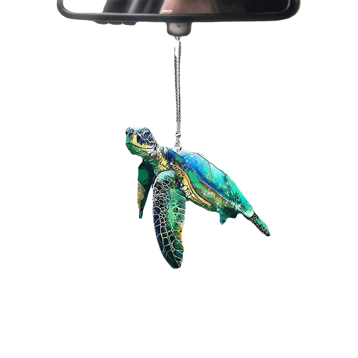 Las últimas ideas transfronterizas, grandes promociones, dibujos animados, tortuga marina, espejo retrovisor de coche, mochila, colgante, decoración artesanal