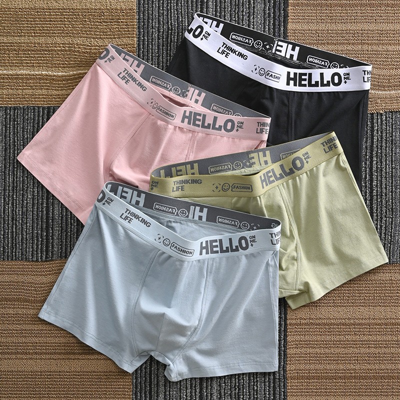 man Underwear cotton material ventilation Boxer Youth Schoolboy shorts ventilation Large Korean Edition wholesale