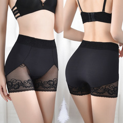 Thin high-waisted underwear for women, anti-exposure safety pants, non-rolled lace leg tight-fitting boxer shorts