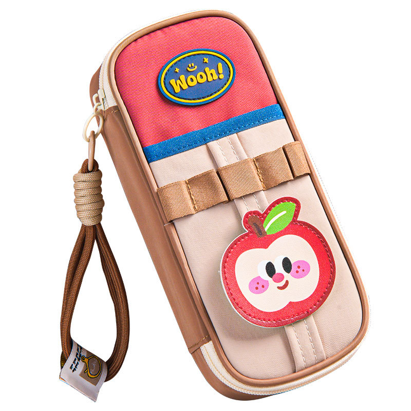 Nueva bolsa de lápiz vertical Star Macaron bolsa de lápiz para estudiantes bolsa de papelería zipper