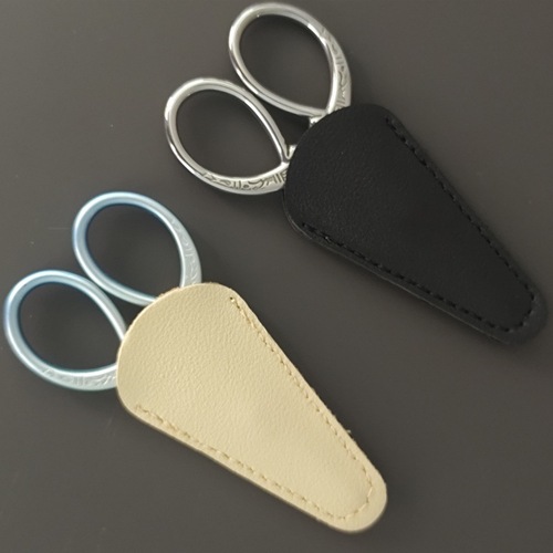 Factory small knife protection case hairdressing scissors large medium small scissors storage case hairdressing embroidery small scissors leather case