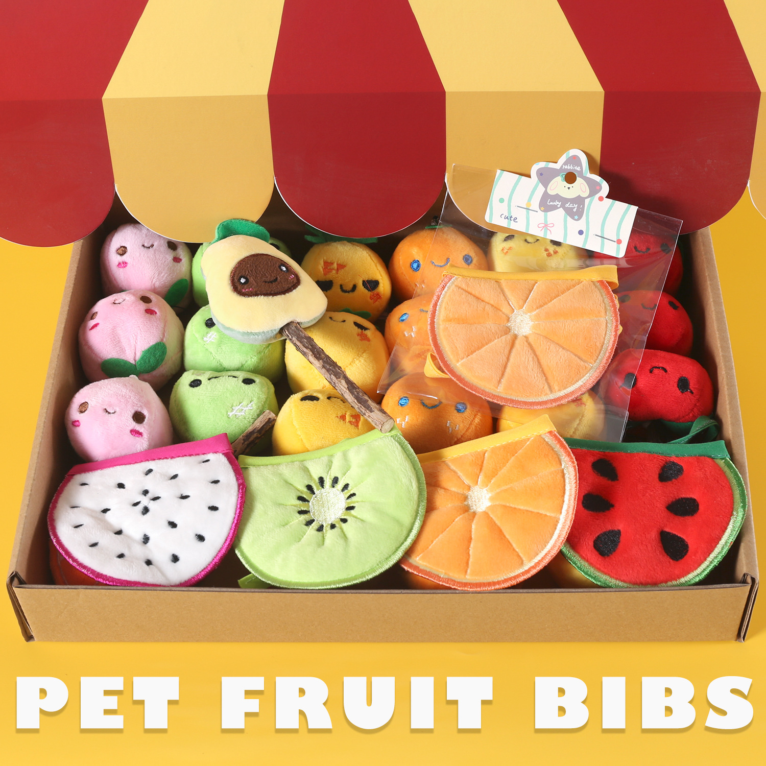 Pet Gato Perro Teddy Bichon Lindo Bordado Velvet Fruit Babero Toalla de saliva Sandía Naranja Babero