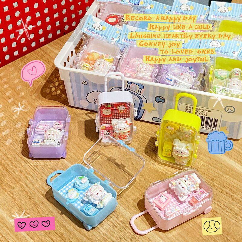 Mini Suitcase 16 Pieces/Basket Creative Cartoon Suitcase-Shaped Patch Toy Learning Prize Mini Suitcase 16 Pieces/Basket Creative Cartoon Suitcase-Shaped Patch Toy Learning Prize