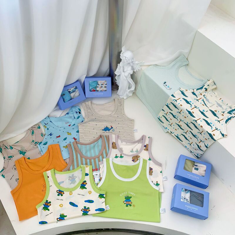 Summer Kidsren's Vest Mo Cotton Thin Boys and Girls Quick-Drying Vest Baby Kidsren's Clothing Bottoming Shirt 2 Pieces Boxed Summer Kidsren's Vest Mo Cotton Thin Boys and Girls Quick-Drying Vest Baby Kidsren's Clothing Bottoming Shirt 2 Pieces Boxed